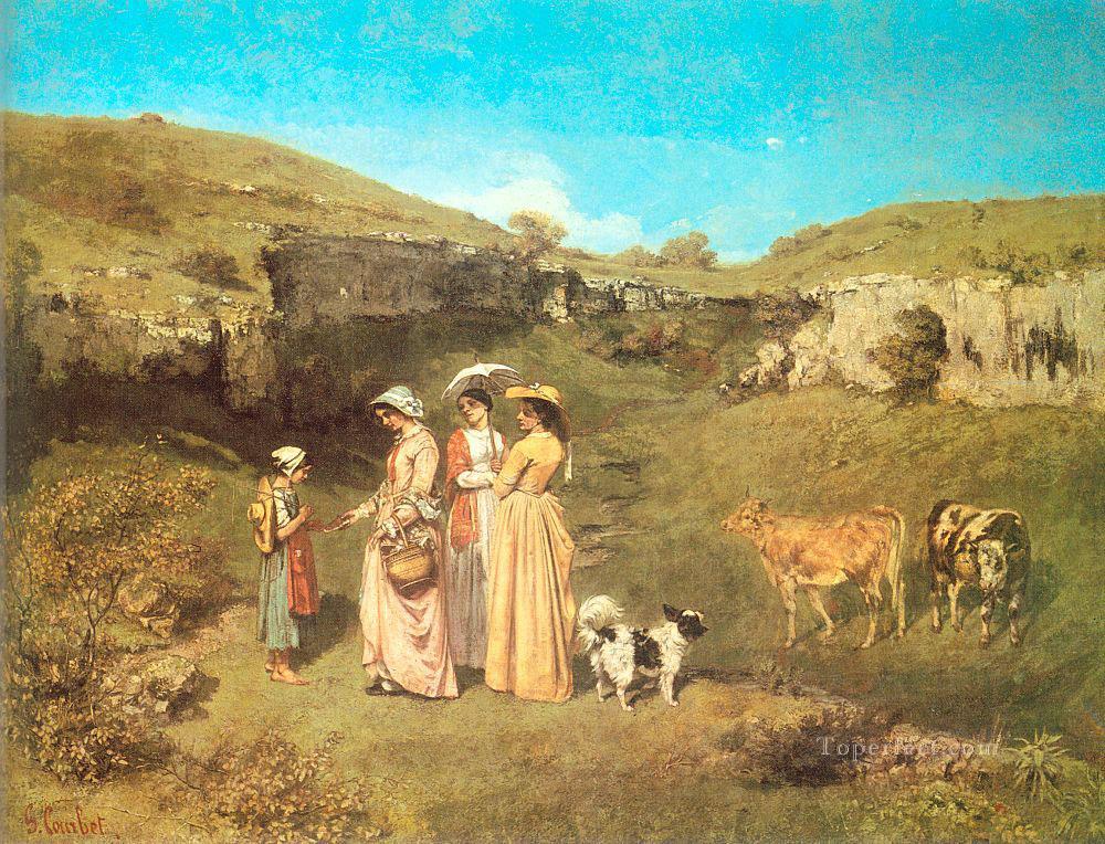 The Young Ladies of the Village CGF Realist Realism painter Gustave Courbet Oil Paintings